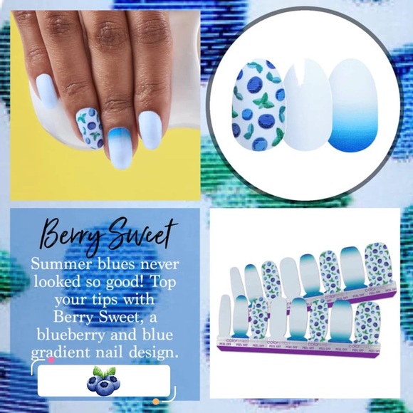 🎉3/$25 Berry Sweet Color Street blueberry blue ombré Nail Polish Rare retired - Picture 5 of 5